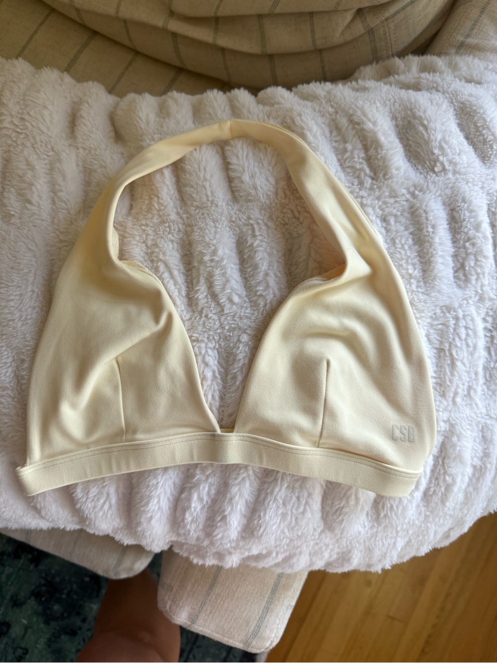 Light Yellow Halter Bralette - Soft Stretch Support